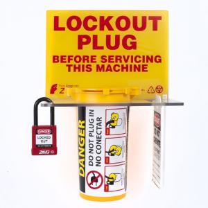ZING Green Safety RecycLockout Lockout Tagout Station, Plug Lockout w/ Padlock, ZING Enterprises