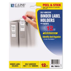 C-Line® Self-Adhesive Ring Binder Label Holders, Essendant