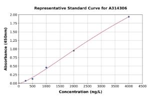 Representative standard curve for mouse DCAMKL1 ELISA kit (A314306)