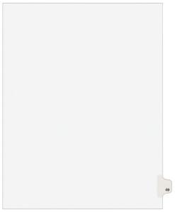 White legal index dividers