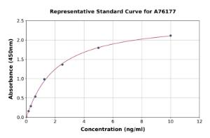 Representative standard curve for Human ATP7A ELISA kit (A76177)