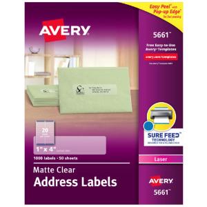 Clear mailing labels
