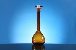 Volumetric flask with PTFE stopper