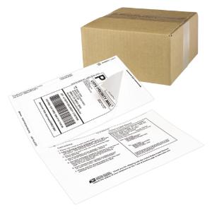 Shipping labels with paper receipt