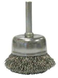 Weiler® Vortec Pro® Stem-Mounted Crimped Wire Cup Brush, ORS Nasco
