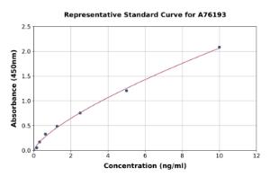 Representative standard curve for Mouse Alkaline Phosphatase, Tissue Non-Specific ELISA kit (A76193)