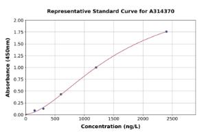 Representative standard curve for human FGF12 ELISA kit (A314370)