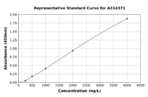 Representative standard curve for mouse PARP2 ELISA kit (A314371)