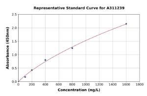 Representative standard curve for Mouse Atg2a ELISA kit (A311239)