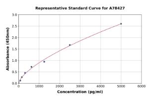 Representative standard curve for Human MCM2 ELISA kit (A78427)