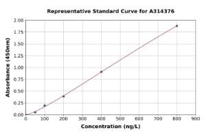 Representative standard curve for mouse Sct ELISA kit (A314376)