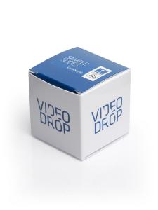 Videodrop glass slide carton