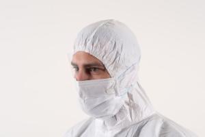 Cleanroom face masks with visors, Bioclean Clearview™, PE/PP