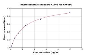 Representative standard curve for Mouse Beclin 1 ELISA kit (A76200)
