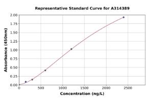 Representative standard curve for human SNRPD1 ELISA kit (A314389)