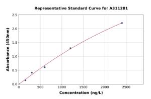 Representative standard curve for Human S Opsin / BCP ELISA kit (A311281)