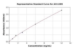 Representative standard curve for Human SerpinB6 / CAP ELISA kit (A311289)