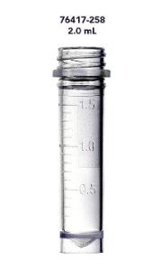 Microtubes without ribbing, freestanding, 2.0 ml