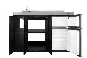 All-In-One kitchenette with glass burner, left side sink position, 91 L, 115 VAC, 60 Hz, 21.1 A