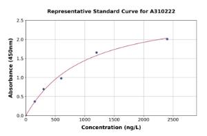 Representative standard curve for Human G3BP2 ELISA kit (A310222)