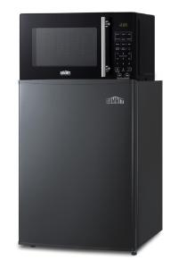 Microwave/refrigerator-freezer combination with allocator, black