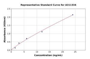 Representative standard curve for Mouse ERp72 ELISA kit (A311334)