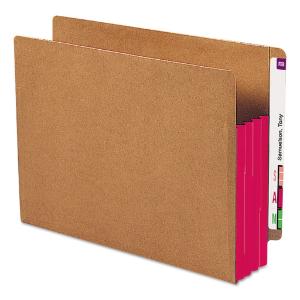 Redrope drop front end tab file pockets with colored tyvek® gussets