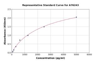 Representative standard curve for Human Caspase-1 ELISA kit (A76243)
