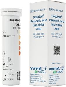 Peracetic acid test strips 0 - 2000&nbsp;mg/L