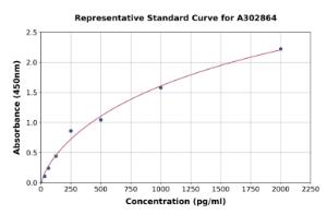 Representative standard curve for Human CTP Synthase/CTPS ELISA kit (A302864)