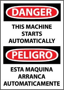 Machine Signs, Rigid Plastic, National Marker
