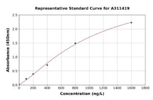 Representative standard curve for Human Rab5b ELISA kit (A311419)