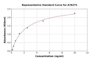 Representative standard curve for Human Sialoadhesin ml CD169 ELISA kit (A76275)