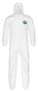 MicroMaxNS Disposable Protective Coveralls with Elastic Wirsts and Ankles, Attached Hood, and Zipper Closure
