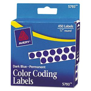 Permanent self-adhesive color-coding labels, dark blue
