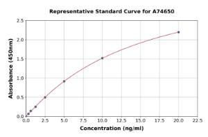 Representative standard curve for Human 15-LOX-2 ELISA kit (A74650)