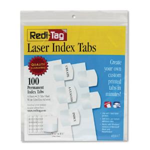 Laser and Inkjet Printable Index Tabs, Redi-Tag