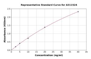 Representative standard curve for Human Leukotriene B4 Receptor 2 ELISA kit (A311524)