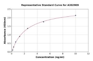 Representative standard curve for Human CAPON/NOS1AP ELISA kit (A302909)