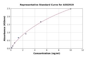 Representative standard curve for Human MIRO1 ELISA kit (A302919)