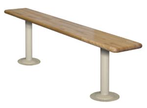 Hardwood Bench Kits with Painted Metal Pedestals, 12" Width, Wisconsin Bench