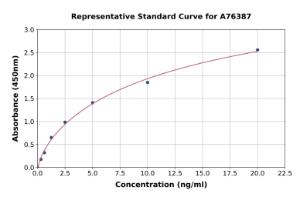 Representative standard curve for Human GJB2 ELISA kit (A76387)