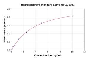 Representative standard curve for Human Connexin 43 ml GJA1 ELISA kit (A76391)