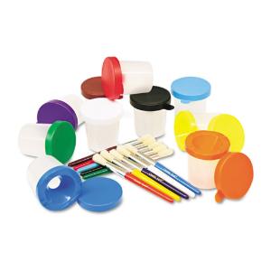 Creativity Street® No-Spill Paint Cups and Brushes Pack for Children, Pacon