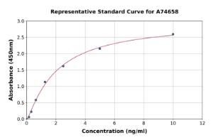 Representative standard curve for Mouse Angiopoietin-like 4/ANGPTL4 ELISA kit (A74658)