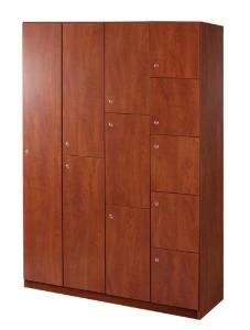 Thermal-Fused Laminate Lockers with Integrated Base, Wisconsin Bench