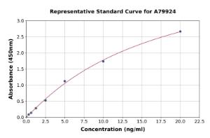 Representative standard curve for Rat CD44 ELISA kit (A79924)
