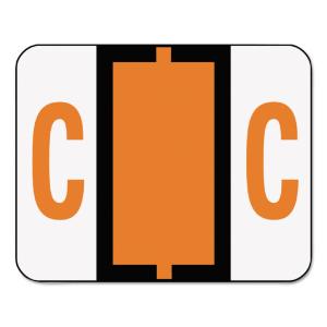 Labels, letter C, dark orange