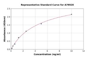 Representative standard curve for Rat CD8 alpha ELISA kit (A79928)