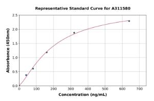 Representative standard curve for Human FNDC5 ELISA kit (A311580)
